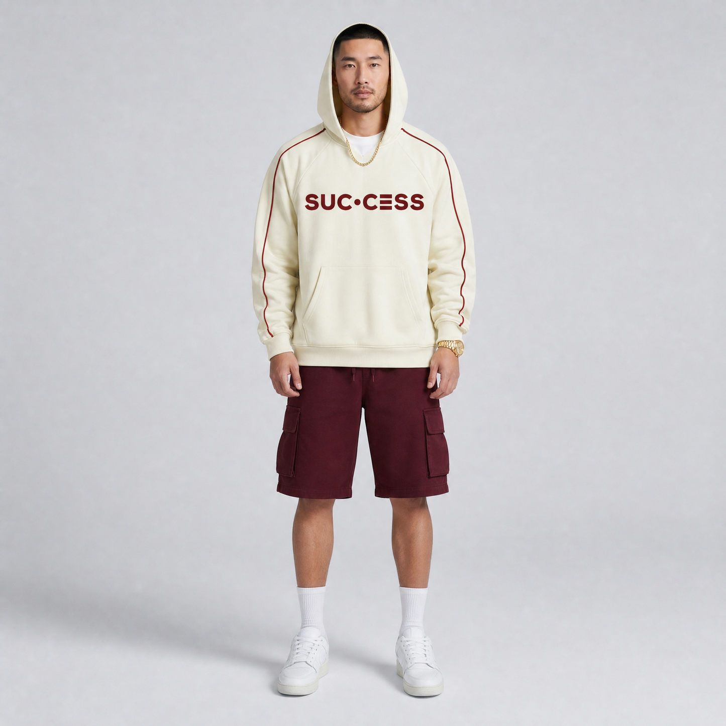 Suc•cess Piping Hoodie - Apricot